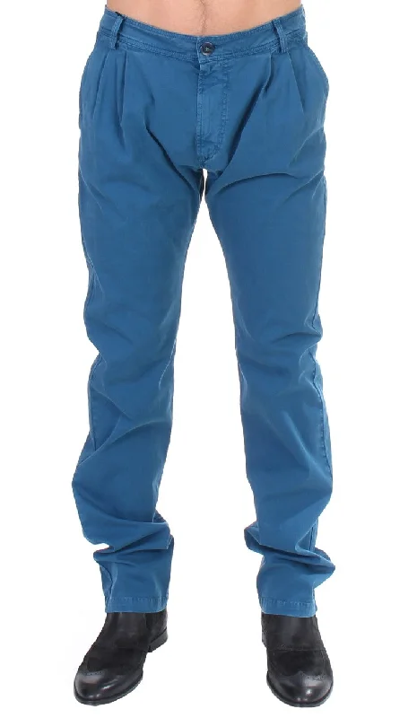 Men's Jeans with RipsGF Ferre Elegant Straight Fit Cotton Men's Chinos