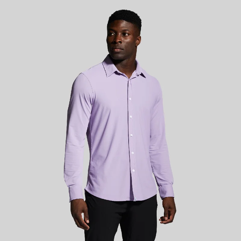 Men's Shirts with Elastic WaistbandsNetwork Long Sleeve (Purple)