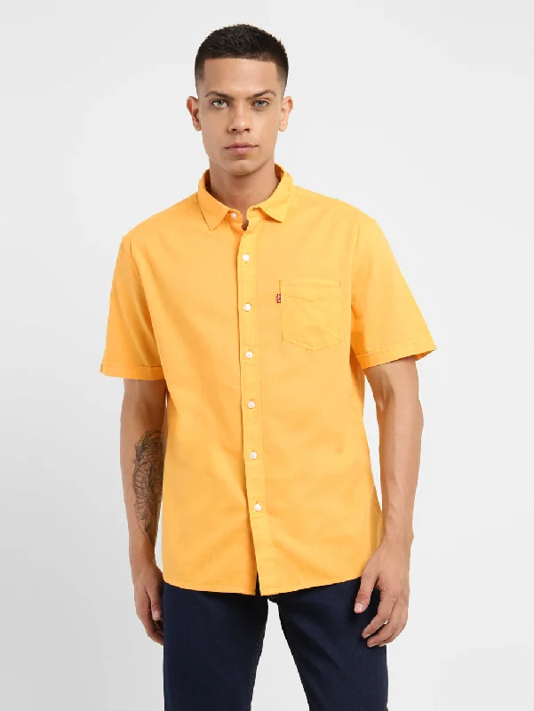 Men's Travel Shirts for Easy PackingMen's Solid Slim Fit Shirt