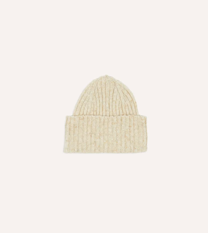 Durable Work HatsOatmeal Donegal Ribbed Merino Knit Cap