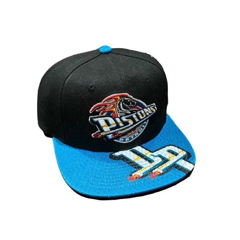 Men's Fedora HatsMitchell & Ness Nba Detroit Pistons Snaphot Snapback (Black/Teal)