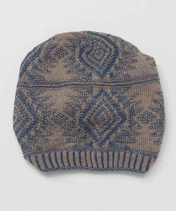 Elegant Top Hats for WeddingsGeometric Pattern Jacquard Knit Beanie