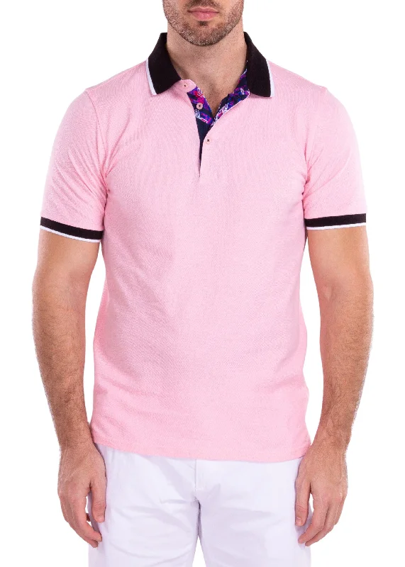 Durable Men's Work ShirtsMen's Essentials Short Sleeve Polo Shirt Solid Pink