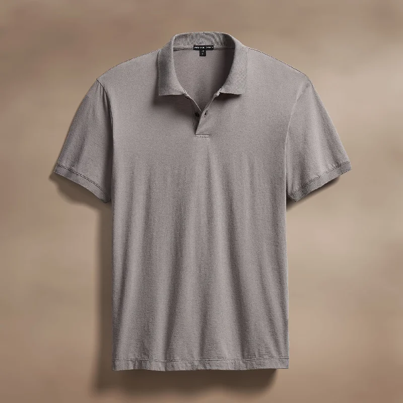 Men's Shirts with Scoop NecksLuxe Lotus Jersey Polo - Wolf