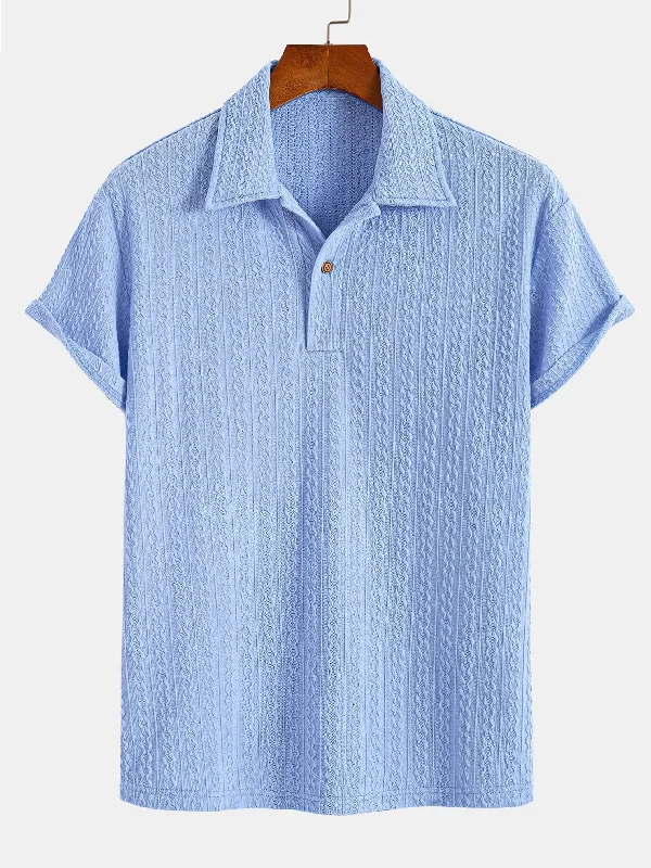 Men's Shirts with Pleated HemlinesTextured Jacquard Polo