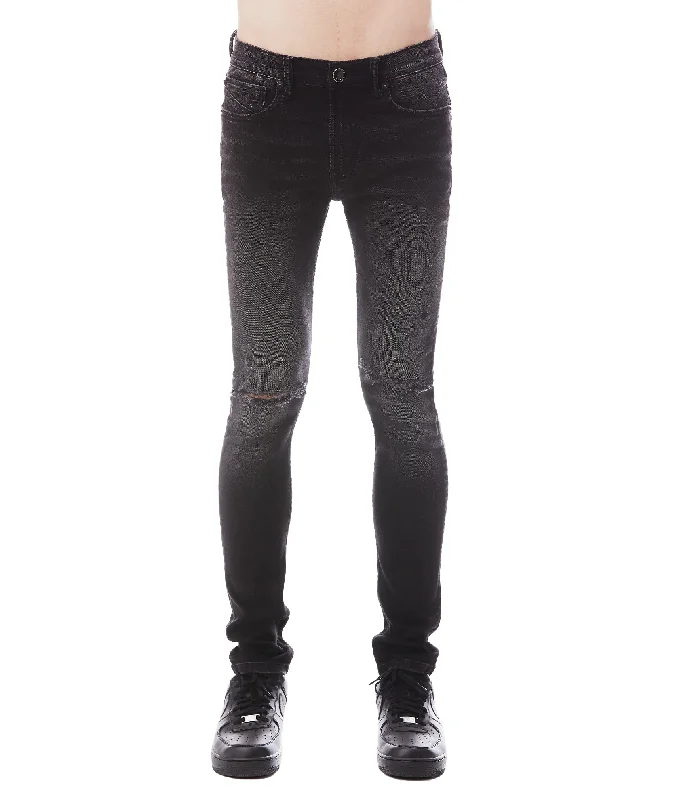 Casual Men's JeansStrat Super Skinny In Black Aged