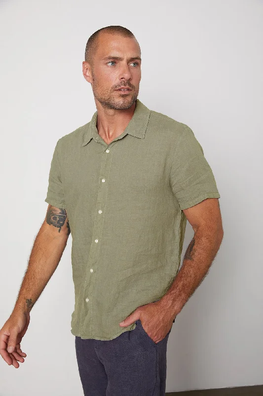 Men's Shirts with Short PlacketsMACKIE LINEN BUTTON-UP SHIRT