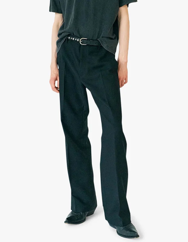 Lightweight Men's Linen PantsTailored Bootcut Trousers - Black