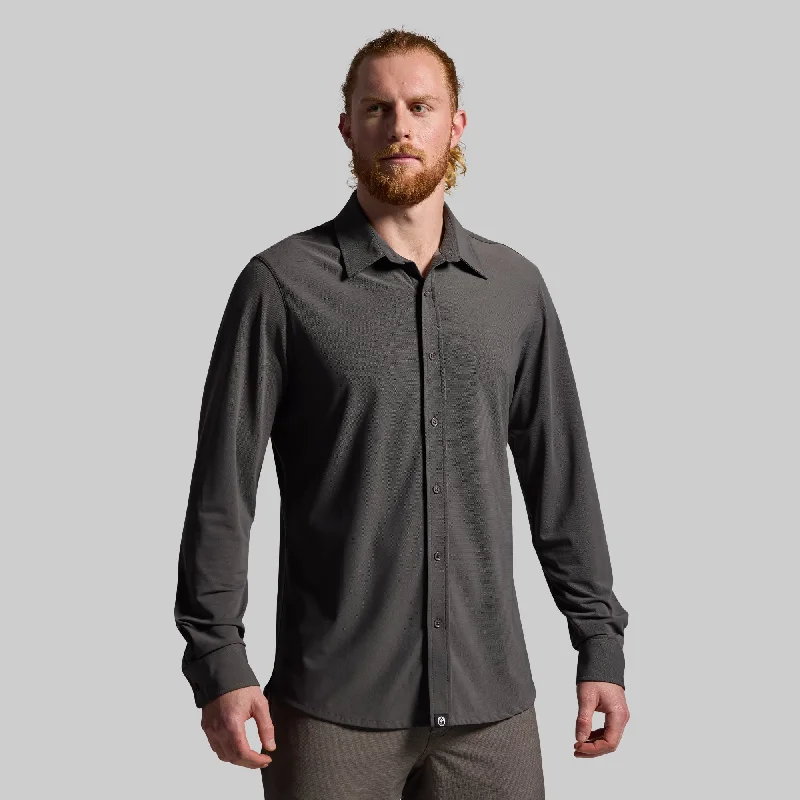 Men's Shirts with Lace-Up HemlinesNetwork Long Sleeve (Gunmetal)