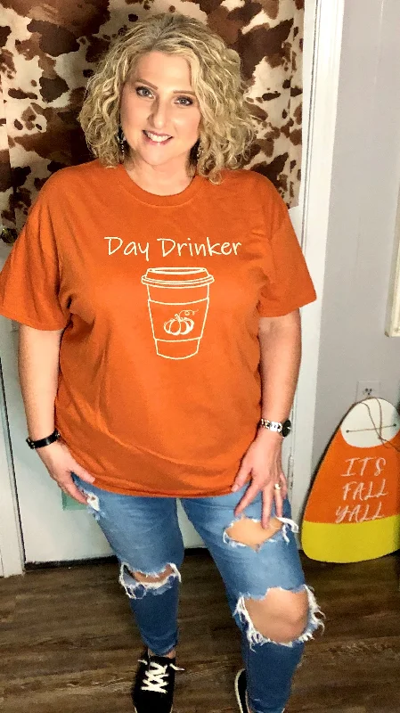 Men's Shirts with Antimicrobial TreatmentT-Shirt - Day Drinker Fall T, Burnt Orange