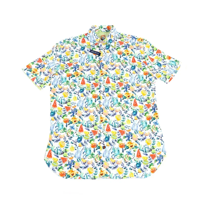 Men's Dressy Casual Shirts for Smart-Casual EventsWhite with Fruit Print Shirt