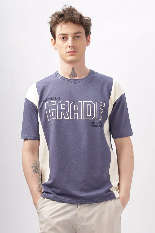Men's Shirts with Adjustable HemlinesSummer Grade Drop Shoulder Lavender T-shirt