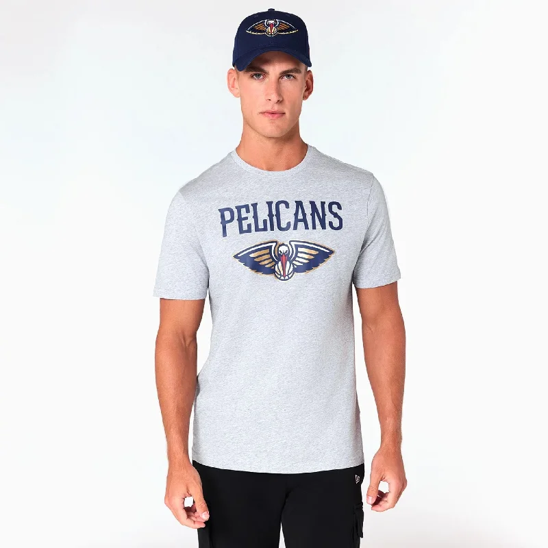 Men's Shirts with Patchwork PatternsNew Orleans Pelicans NBA Grey T-Shirt