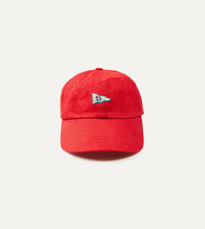 Retro Fedora CapsRed 'D' Flag Emblem Cotton Twill Baseball Cap