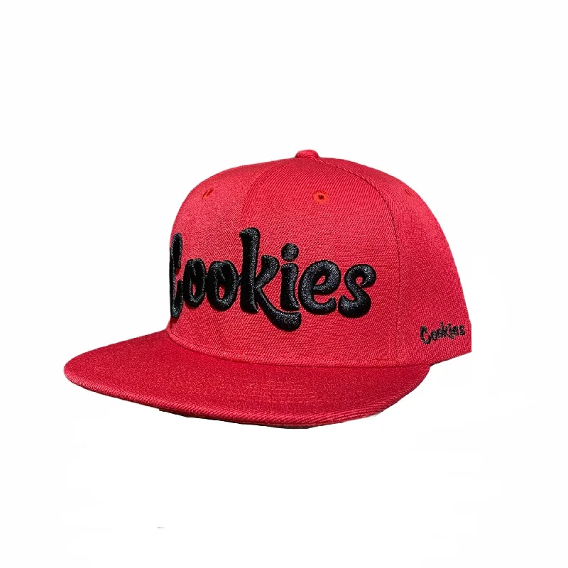 Adjustable Sun HatsCookies Original Mint Twill Snapback Cap (Red/Black)