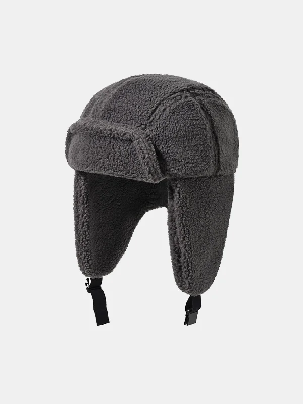 Men's Fedora HatsSolid Color Plush Aviator Trooper Trapper Hat