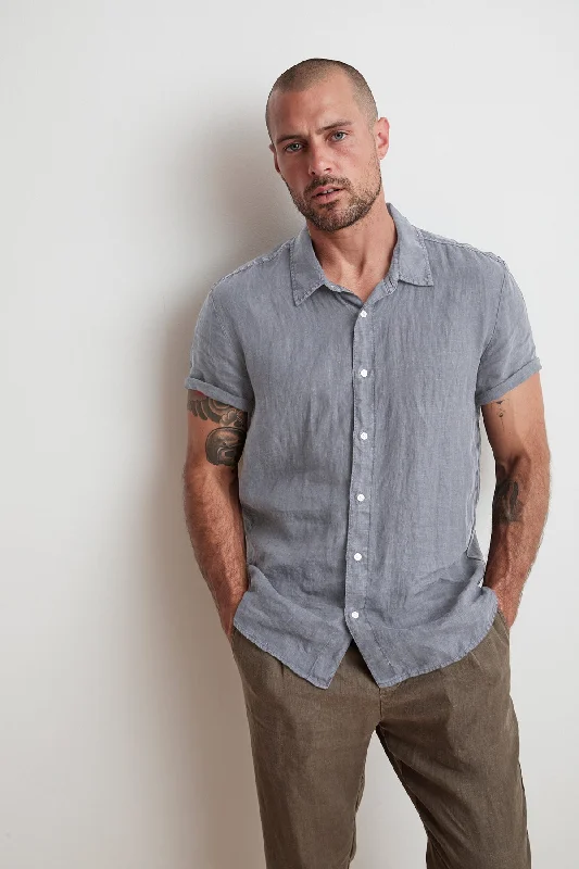 Men's Shirts with Wrinkle-Resistant FabricMACKIE LINEN BUTTON-UP SHIRT