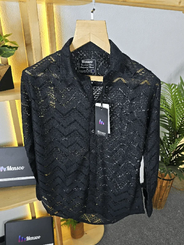 Men's Machine-Washable Shirts for ConvenienceMensoo Imp Net Shirt Black
