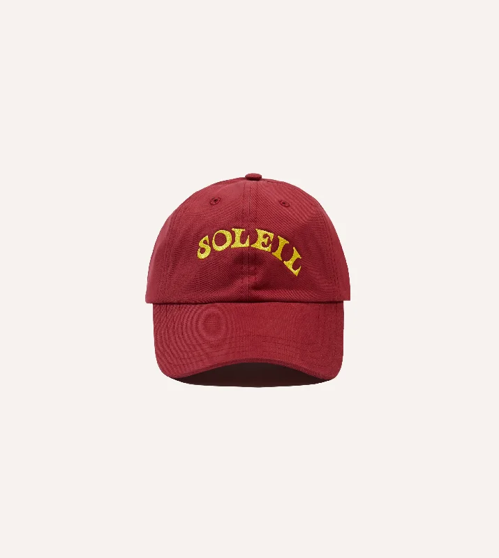High-Quality BeaniesRed Soleil Cotton Twill Baseball Cap