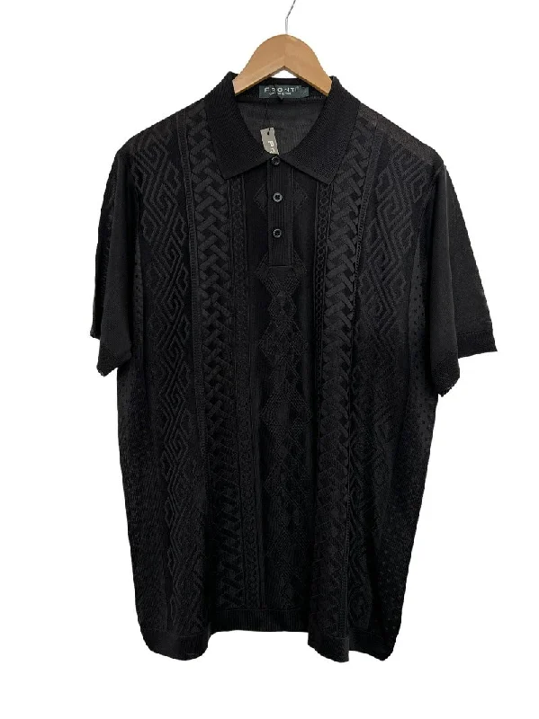 Men's Shirts with Belt LoopsMen's Black Polo T-Shirt Fashion Design Short sleeve