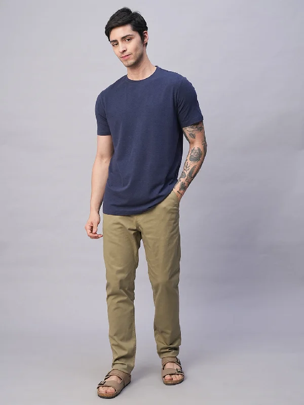 Men's Pants with Moisture-Wicking PropertiesMen's Khaki Cotton Lycra Slim Fit Pant