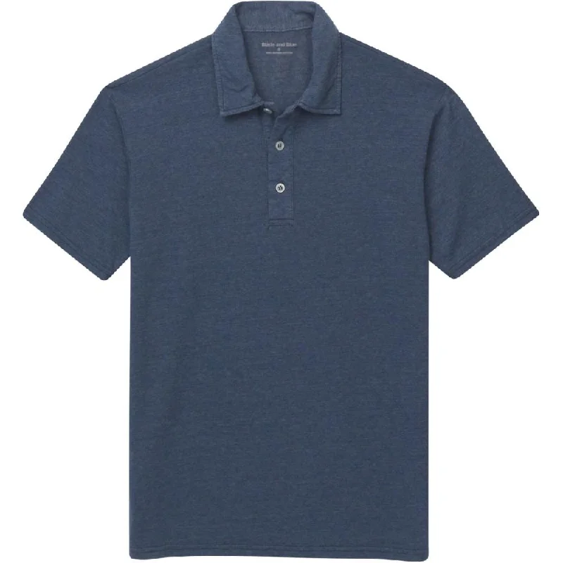 Breathable Men's Mesh TopsDenim Blue Polo T-Shirt