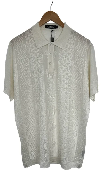 Men's Shirts with Elastic WaistbandsMen's Off White Polo Fashion Design T-shirt