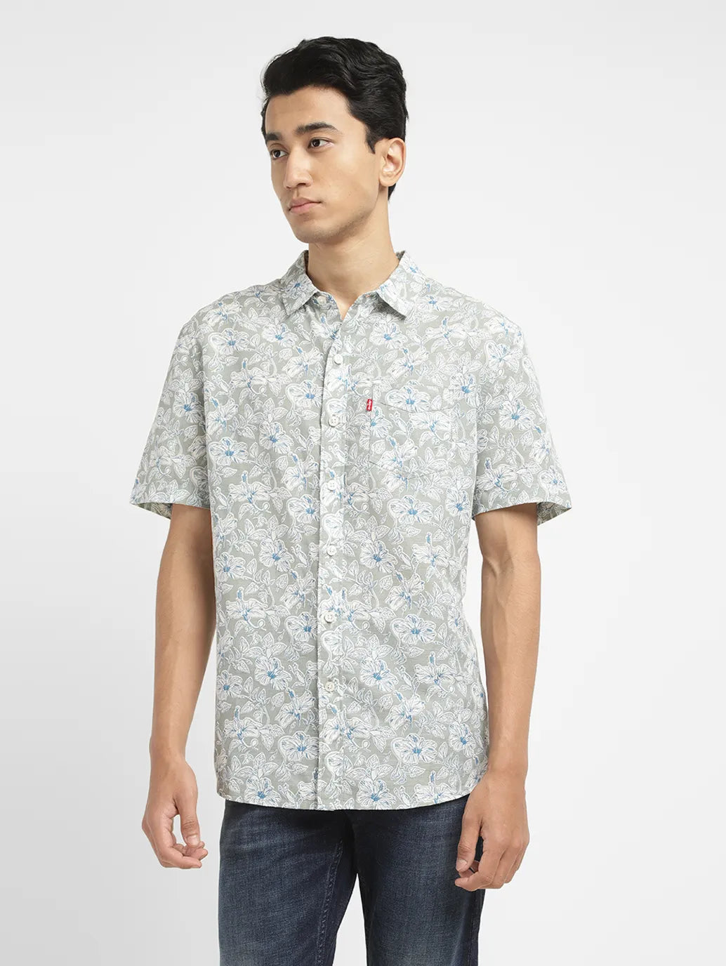 Men's Patterned Casual Shirts for Relaxed StylingMen's Floral Print Slim Fit Shirt
