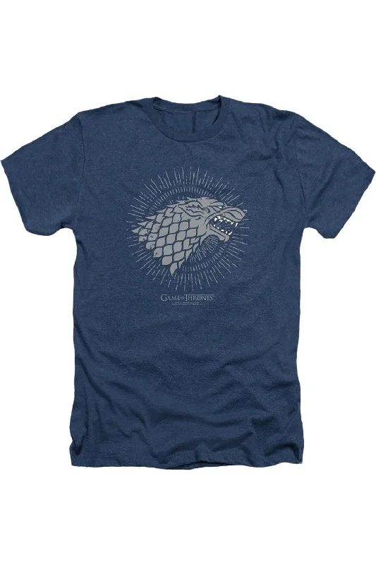 Men's Shirts with Bow TiesGame Of Thrones Stark Burst Sigils Adult Heather Tee / T-Shirt Men's Shirts with Bow TiesGame Of Thrones Stark Burst Sigils Adult Heather Tee / T-Shirt