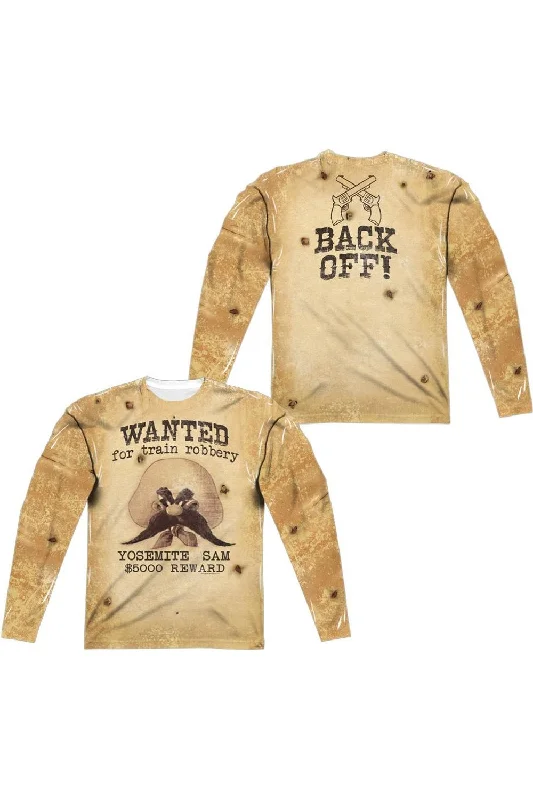Men's Shirts for HikingLooney Tunes Wanted (Front/Back Print) Long Sleeve Adult Poly Crew Tee / T-Shirt Men's Shirts for HikingLooney Tunes Wanted (Front/Back Print) Long Sleeve Adult Poly Crew Tee / T-Shirt