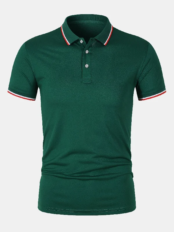 Men's Shirts with Snap ButtonsMesh Polo Shirt