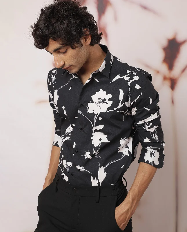 Durable Men's Work ShirtsRare Rabbit Men's Sketcherr Black Cotton Fabric Floral Print Full Sleeves Shirt Durable Men's Work ShirtsRare Rabbit Men's Sketcherr Black Cotton Fabric Floral Print Full Sleeves Shirt