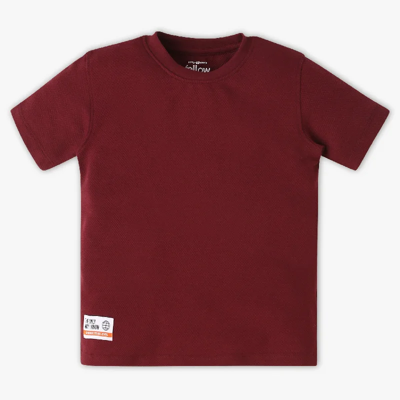 Men's Shirts with Patchwork SleevesBoys Solid Crew Neck T-Shirt
