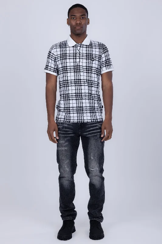 Men's Shirts with Appliqué DetailsManila Weave Polo Shirt