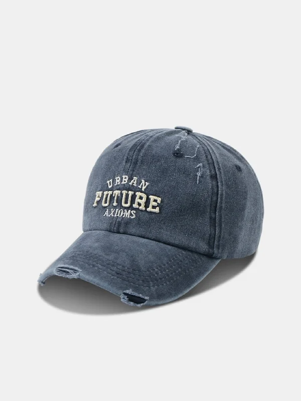 Wide-Brimmed Sun HatsEmbroidered Washed Cotton Trendy And Cool Decorative Baseball Cap