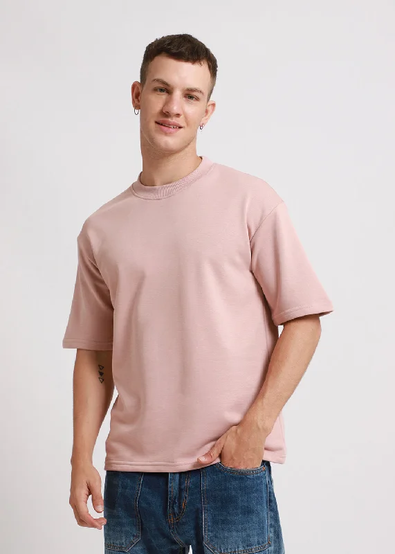 Men's Shirts with Contrast StitchingCrepe Oversized Basic T-shirt
