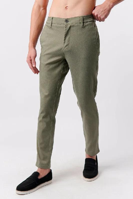 Men's Pants with Logo EmbossmentsDriver Pants - Olive Green