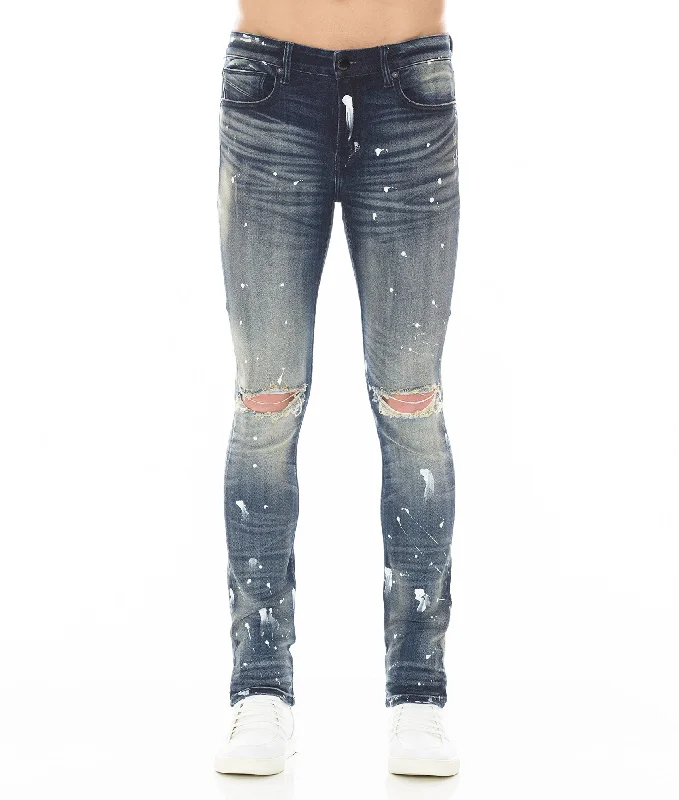 Men's Jeans with RipsStrat Super Skinny Fit Jean In Guac