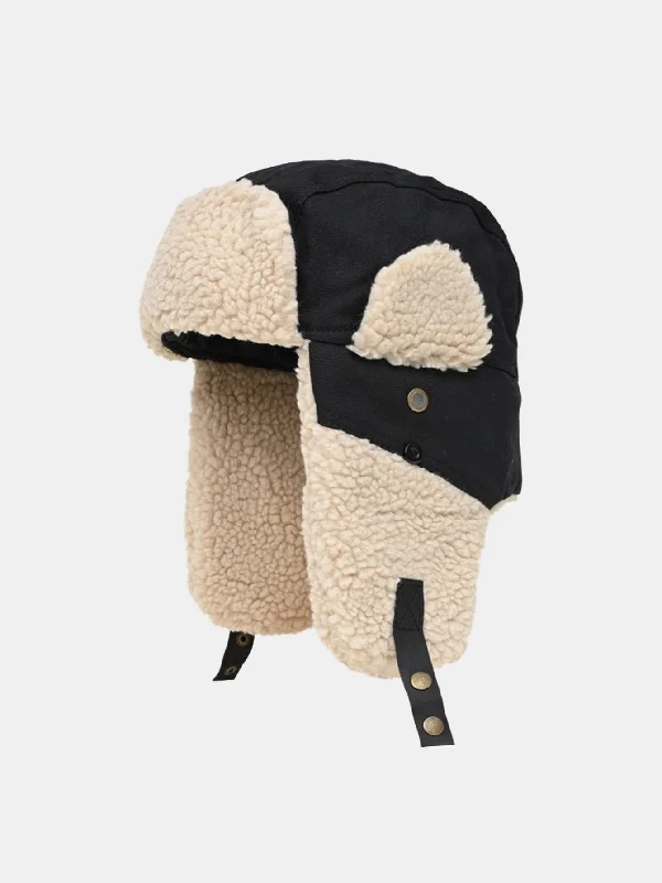 Quilted Winter HatsWarm Earflaps Plush Trooper Trapper Hat