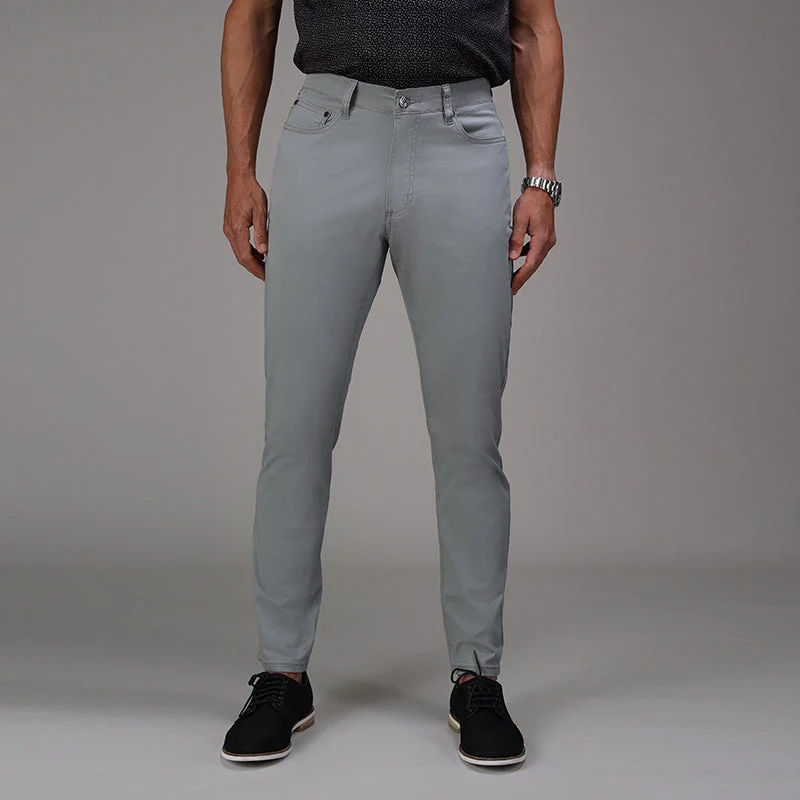 Men's Pants with Patchwork PatternsCEO Chino Five Pocket Cotton Stretch Pants Grey