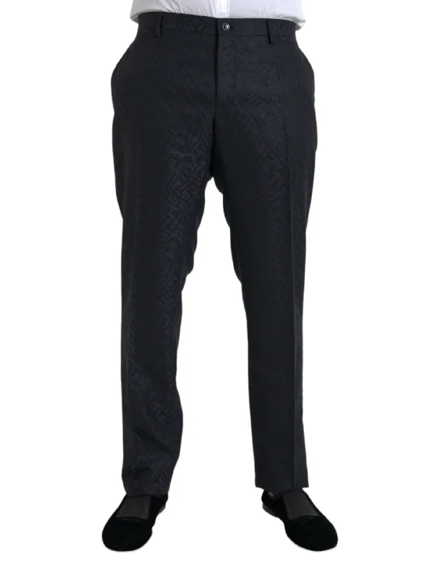 Light Wash Men's JeansDolce & Gabbana  Brocade Wool Skinny Men Dress Men's Pants