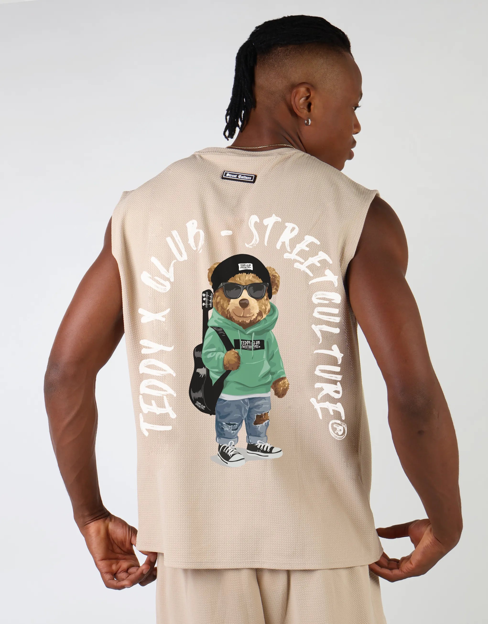 Men's Shirts with Embellished SleevesVest Tee