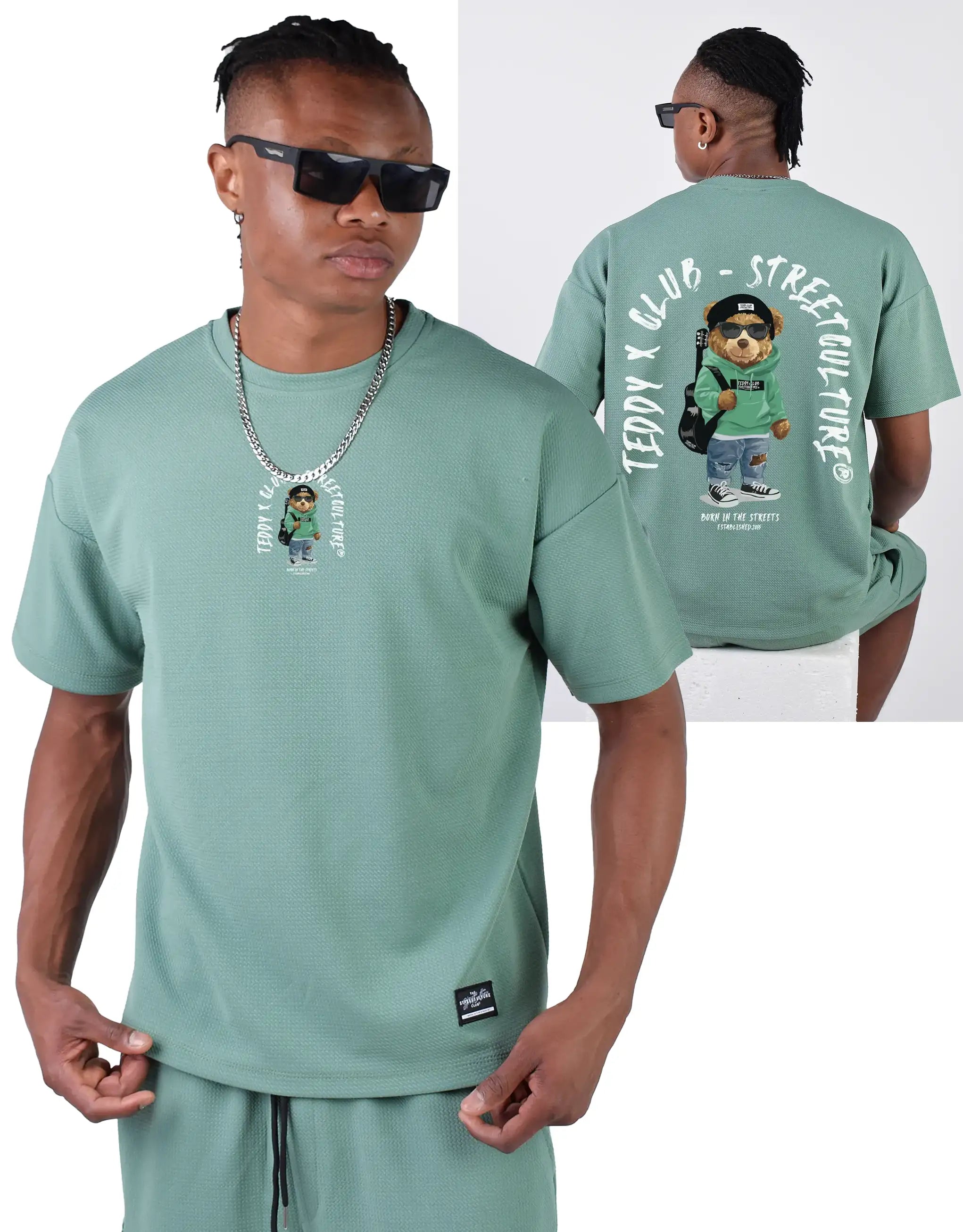 Men's Shirts with Lace-Up HemlinesOversized Tee