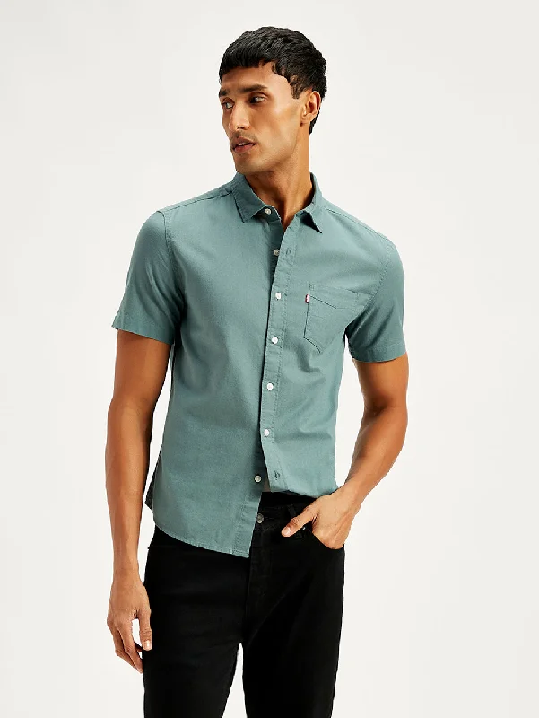 Men's Hawaiian Shirts for a Tropical VibeMen's Solid Regular Fit Shirt