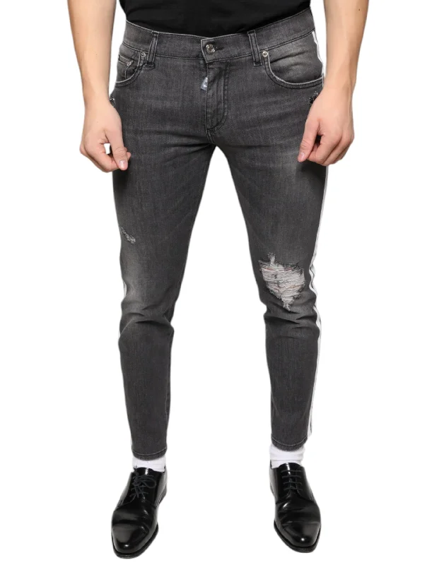 Modern Men's JeansDolce & Gabbana  Tatte Cotton Skinny Men blue Men's Jeans (Pre-Owned)