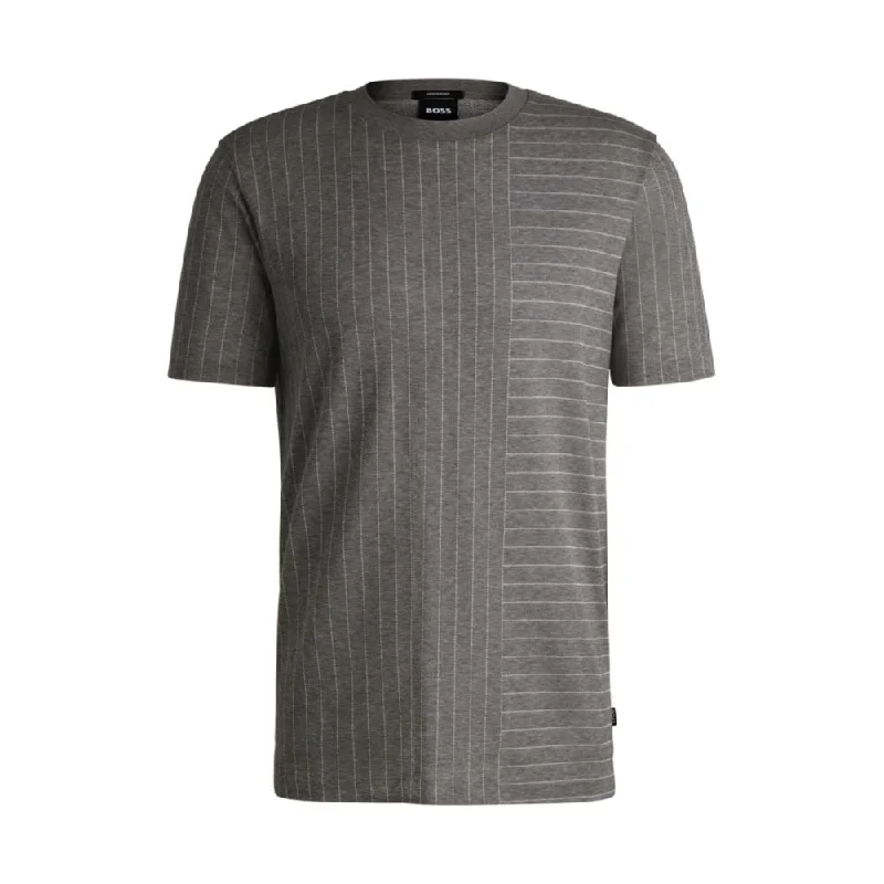Men's Shirts with Animal PrintsMercerized-cotton T-shirt with mixed stripes