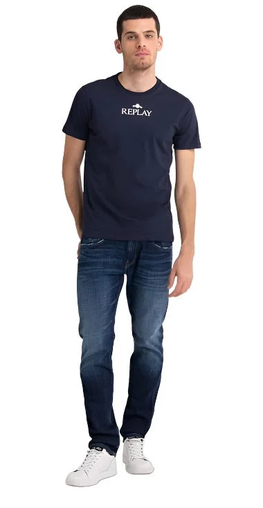 Men's Shirts with Graphic SleevesID70014-Replay Blue T-Shirt