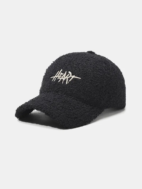 Customized Baseball CapsHeart Embroidery Teddy Plush Baseball Cap