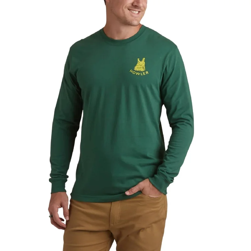 Men's Shirts with Mandarin CollarsCoyote Longsleeve T-Shirt In Forest Green