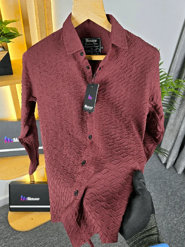 Men's Solid-Color Button-Down Shirts for VersatilityMensoo Special Edition Shirt Wine Men's Solid-Color Button-Down Shirts for VersatilityMensoo Special Edition Shirt Wine